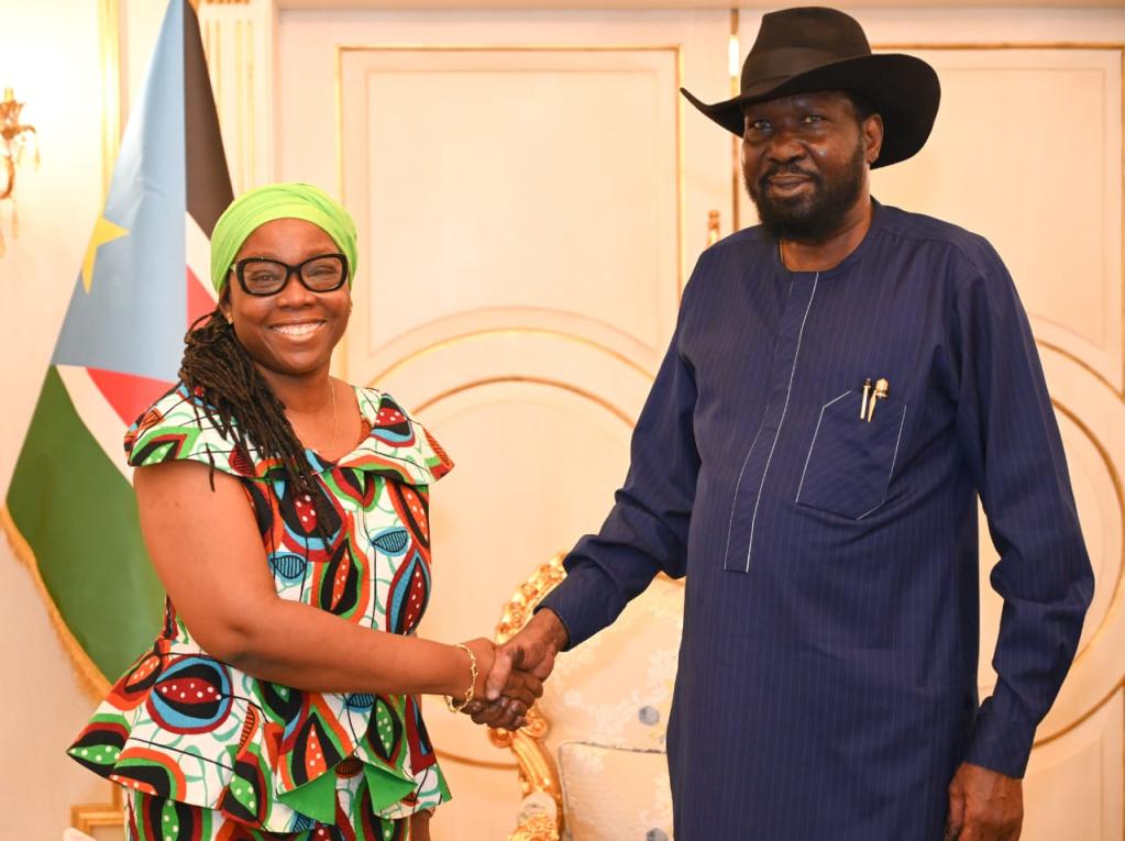 DSRSG/RC/HC Sara Beysolow Nyanti meets President Salva Kiir Mayardit