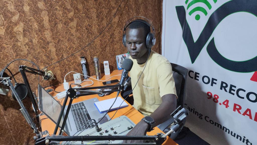 Journalist in Bor during the 2024 World Radio Day Celebration. 