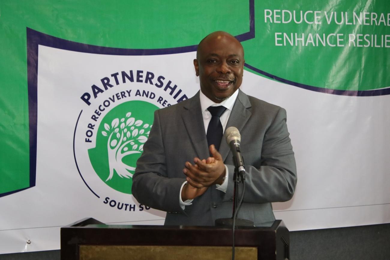 The DSRSG/RC/HC speaking at the opening of the annual learning forum