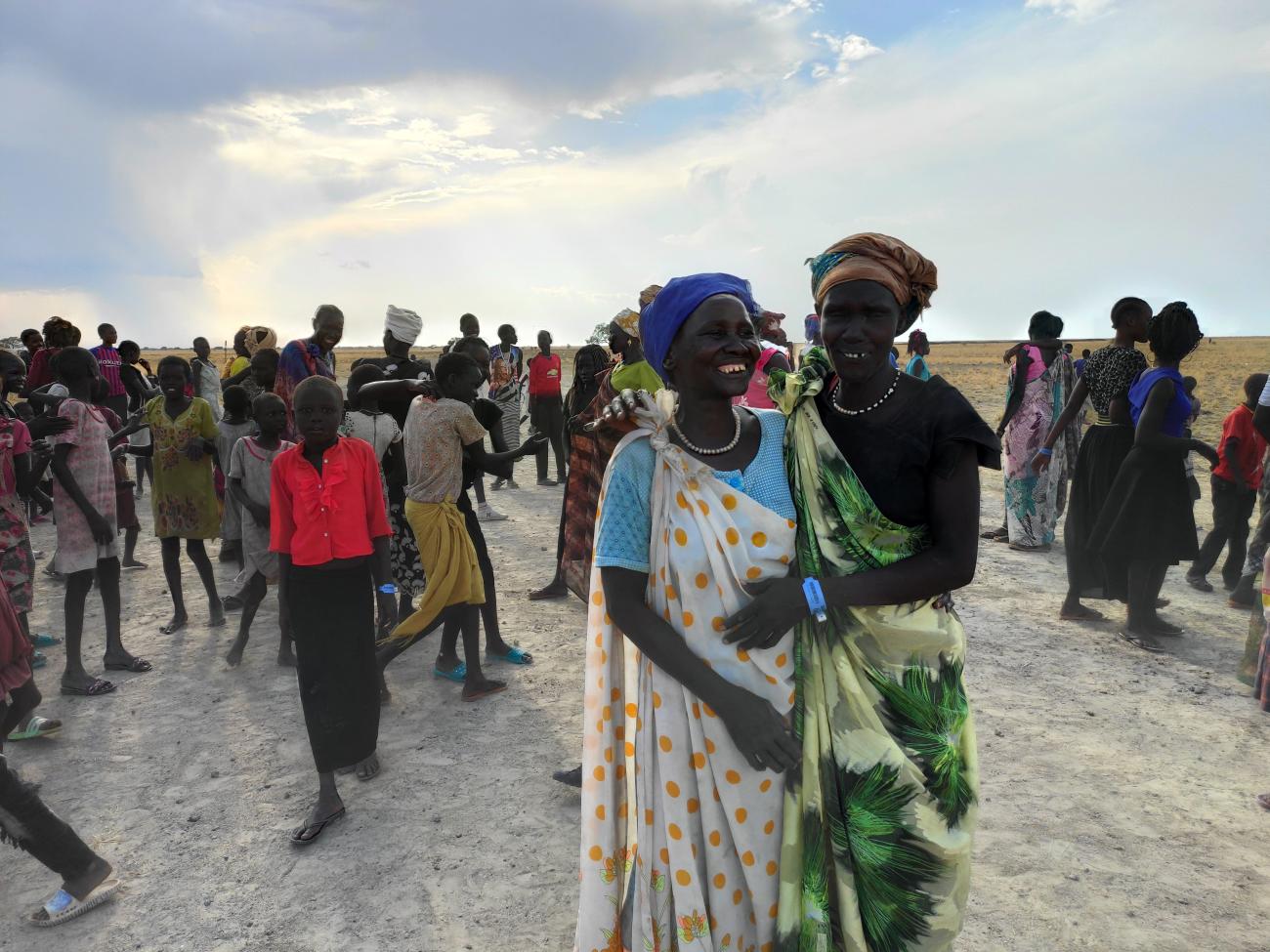 Reunited after years of displacement. South Sudanese internally displaced persons return home with the support of humanitarian actors in April 2021